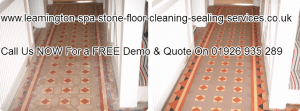 Warwickshire-Leamington-Spa Edwardian-Victorian Tiled Floor Washing & Sealing Services. 01926 935289