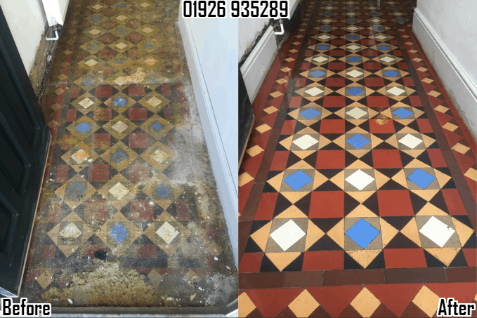 Victorian or Edwardian Mosaic Tile cleaning in Leamington Spa & Warwickshire 01926 935289