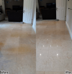 Travertine Stone Floor Polishing and Sealing in Southam, Warwickshire 01926 935289