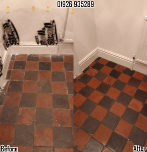 Quarry tile cleaning & sealing in Leamington Spa, Warwickshire 01926 935289