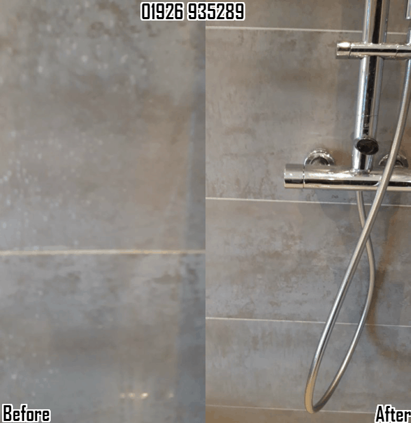 Marble shower cubicle cleaning, restoration and polishing in Old Milverton, Leamington Spa and Warwickshire 01926 935289