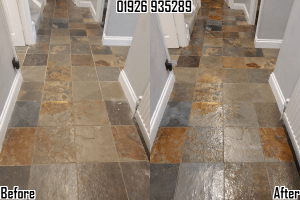 Slate floor stripping cleaning sealing and polishing in cubbington Leamington Spa & Warwickshire 01926 935289