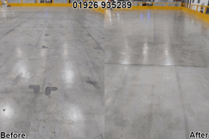 Concrete floor washing, cleaning, sanding & polishing in Leamington Spa & Warwickshire 01926 935289
