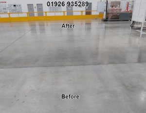 Concrete floor restoration, cleaning, sealing & polishing in Leamington Spa & Warwickshire 01926 935289